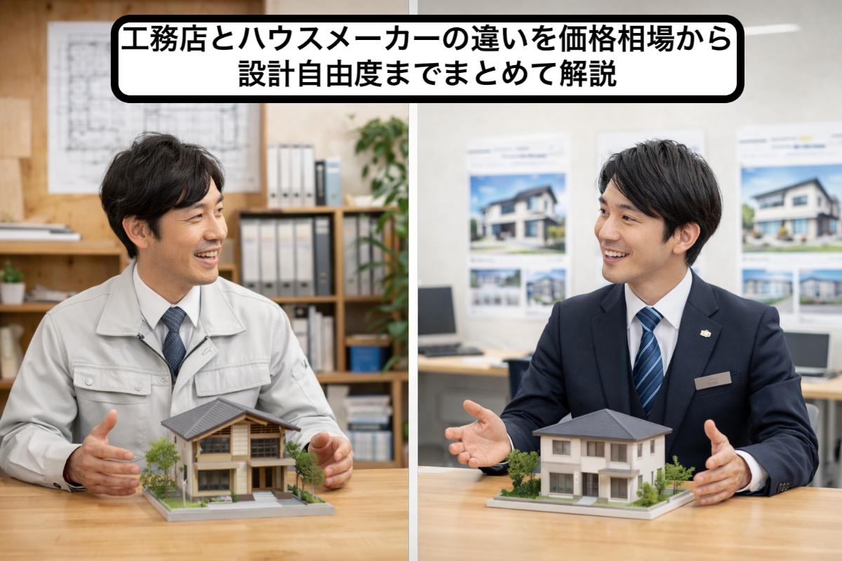 工務店とハウスメーカーの違いを価格相場から設計自由度までまとめて解説