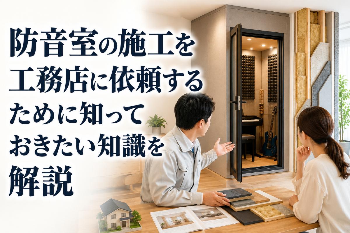 防音室の施工を工務店に依頼するために知っておきたい知識を解説