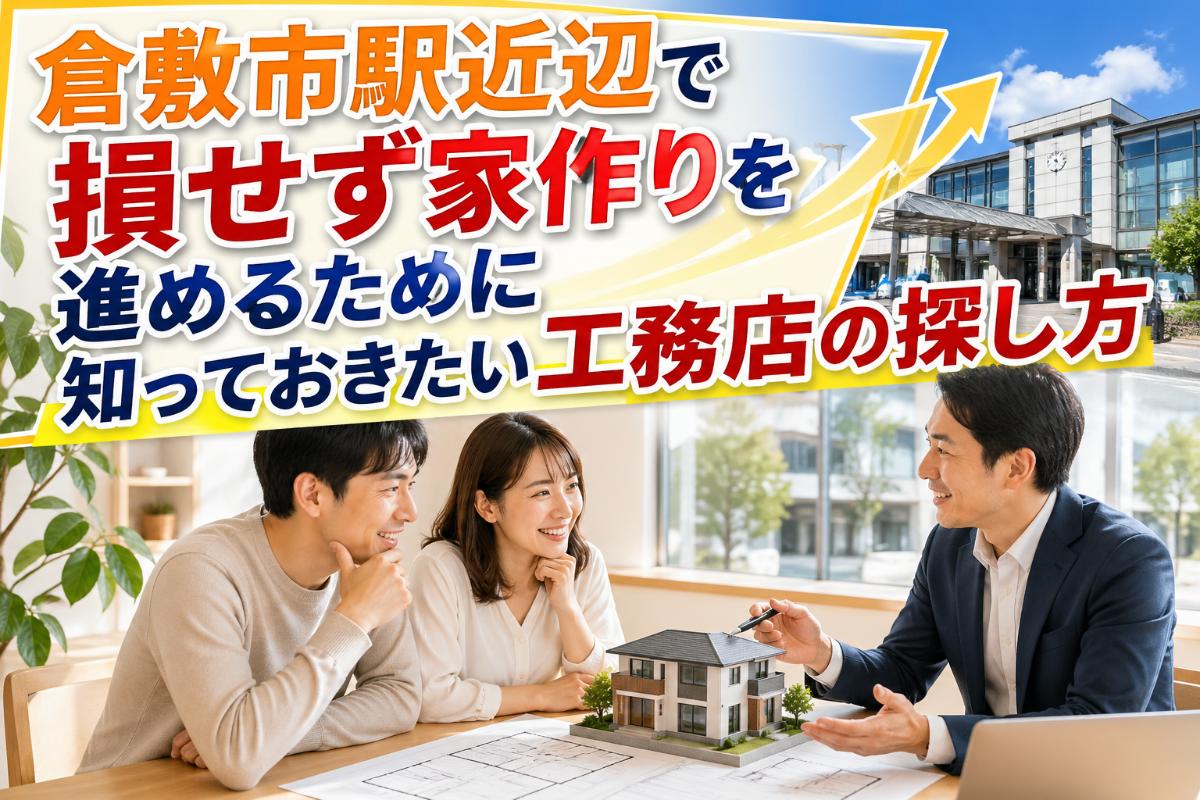 倉敷市駅近辺で損せず家作りを進めるために知っておきたい工務店の探し方